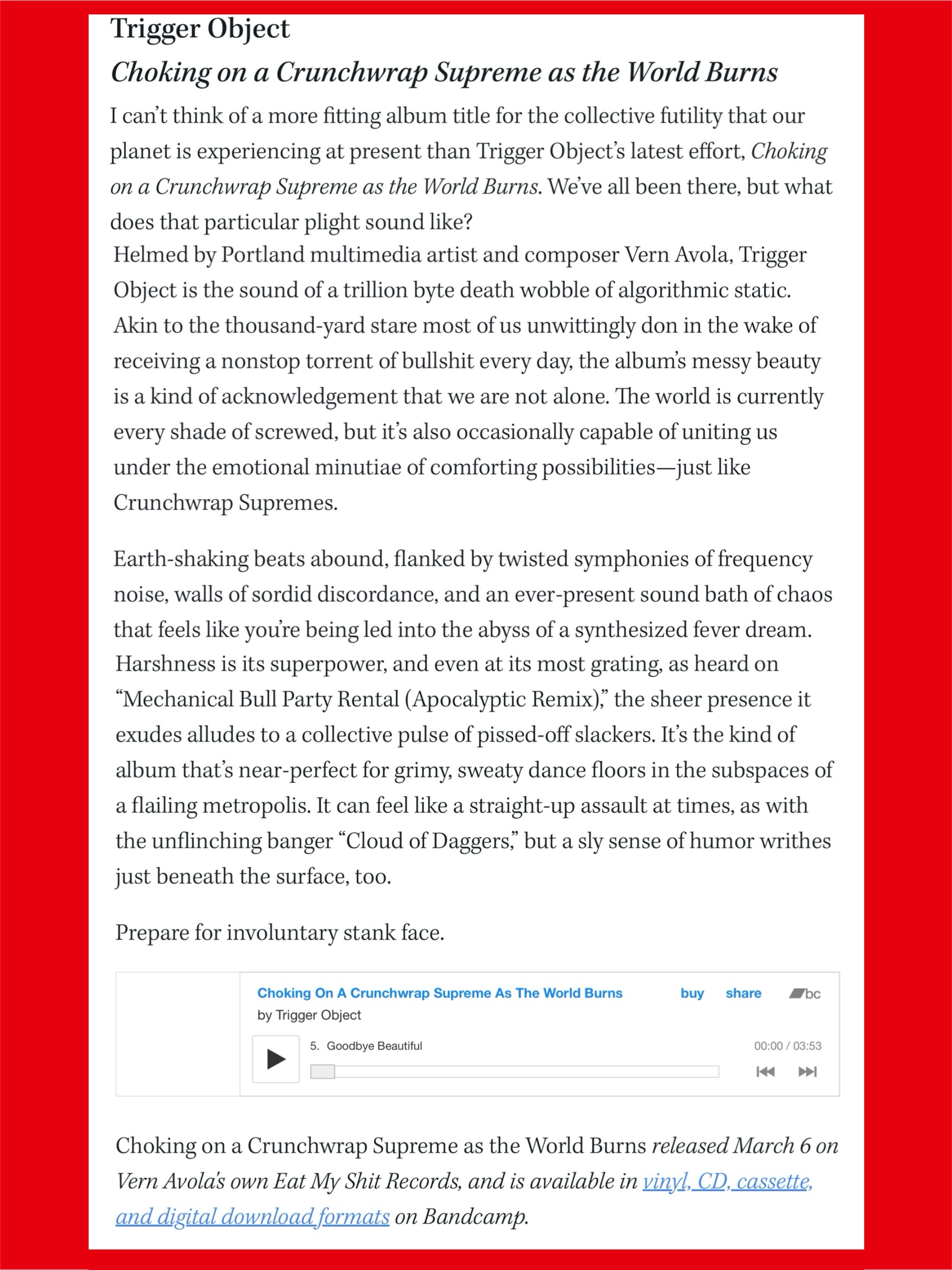 trigger object review mercury March 2026